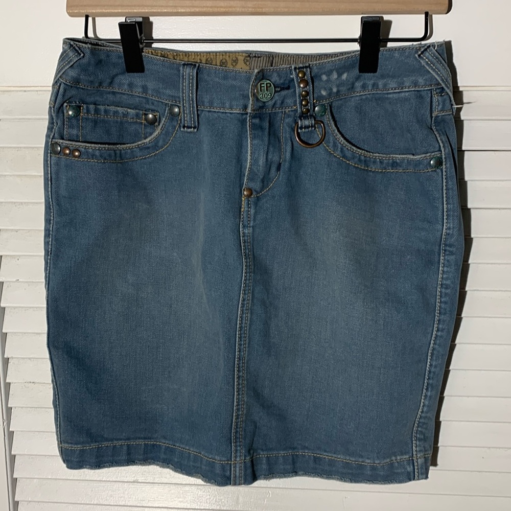 Free People jean skirt